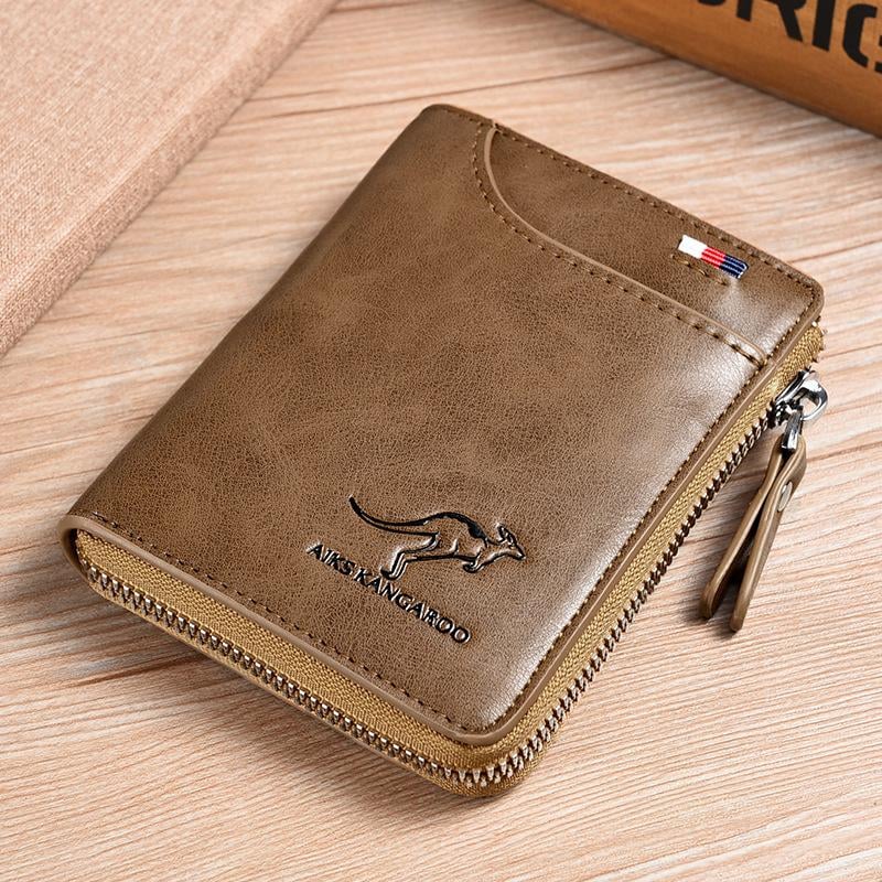 (🎁2025 New Year Hot Sale🎁)Men Wallet Zipper Genuine Leather Purse ( RFID PROTECTED )