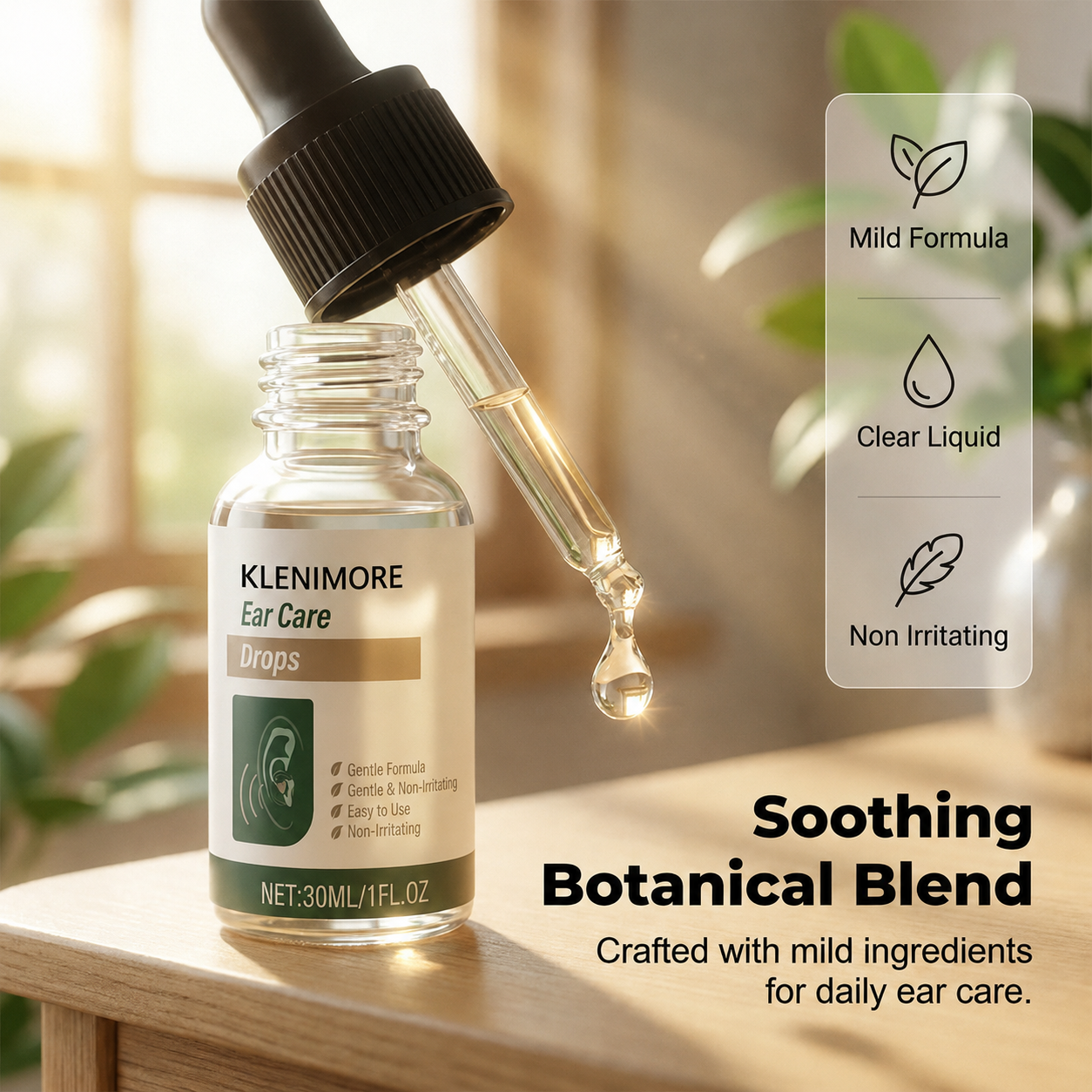 【👑Top Sellers of 2026】👂KLENIMORE Ear Care Drops- Tinnitus Relief – Gentle Cleansing & Soothing Relief for Healthy Ears -Plant-Based Formula|FDA-Registered
