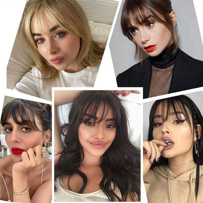 100% Human Hair Clip in Air Bangs