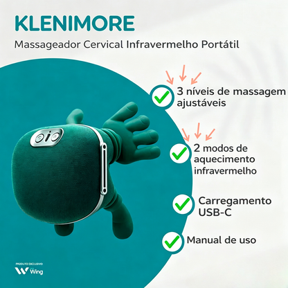 KLENIMORE™ – Massageador Cervical Portátil com Aquecimento Infravermelho