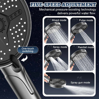 5-in-1 Multi-Functional High Pressure Handheld Shower Head
