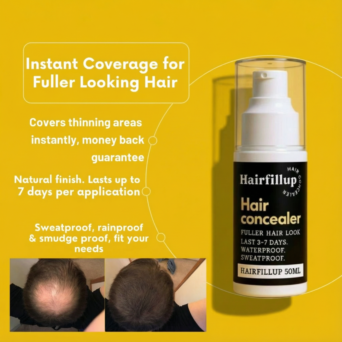 KLENIMORE Hair Concealer 50ML - Waterproof 3–7 days.