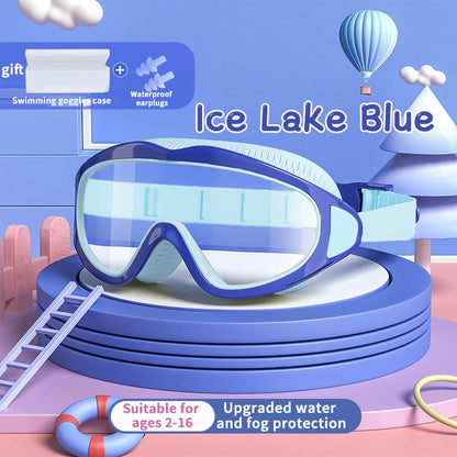 HD children's large frame waterproof and anti-fog swimming goggles