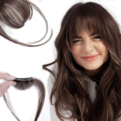 100% Human Hair Clip in Air Bangs
