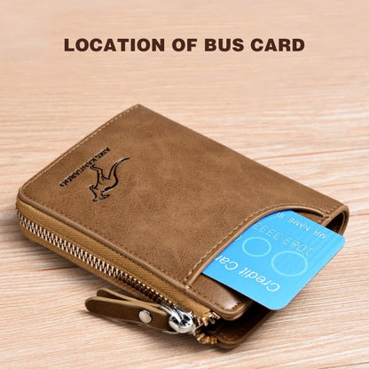 (🎁2025 New Year Hot Sale🎁)Men Wallet Zipper Genuine Leather Purse ( RFID PROTECTED )