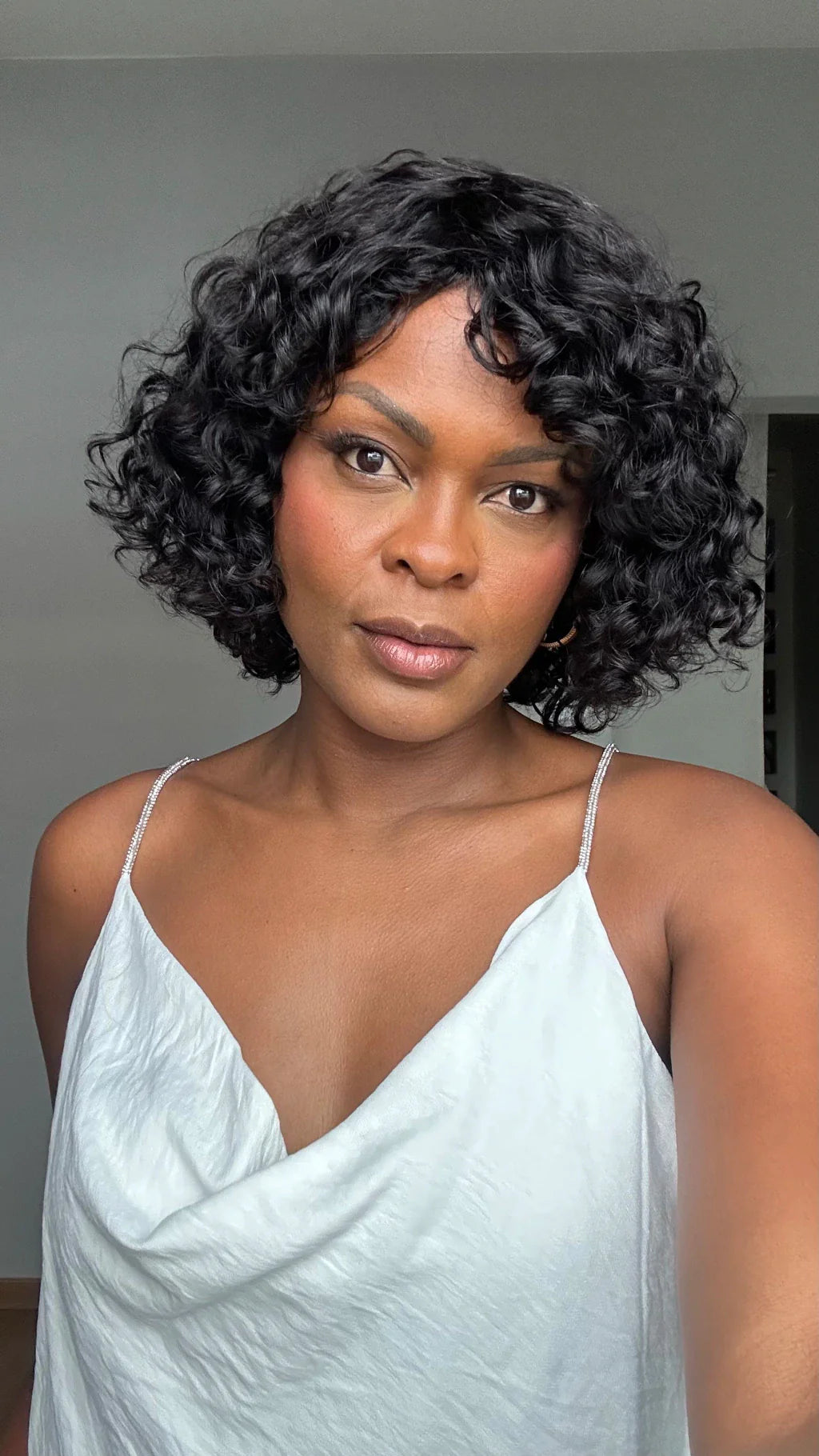 Short Curly Bob Wig with Bangs – Natural & Effortless Glam