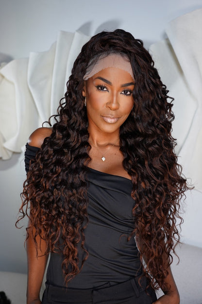 Free Parting Italy Curly Wig 1B/33 | Bio Fiber Natural Look