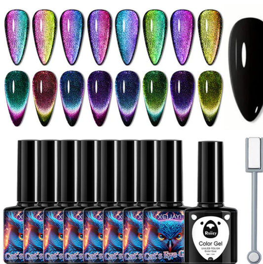 Christmas Gift idea 49%OFF Glitter Rainbow Cat Eye Gel Nail Polish