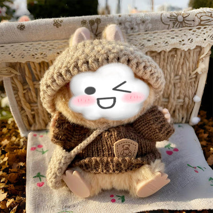 Cute Hat, Sweater, and Bag 3-Piece Set for Labubu Doll